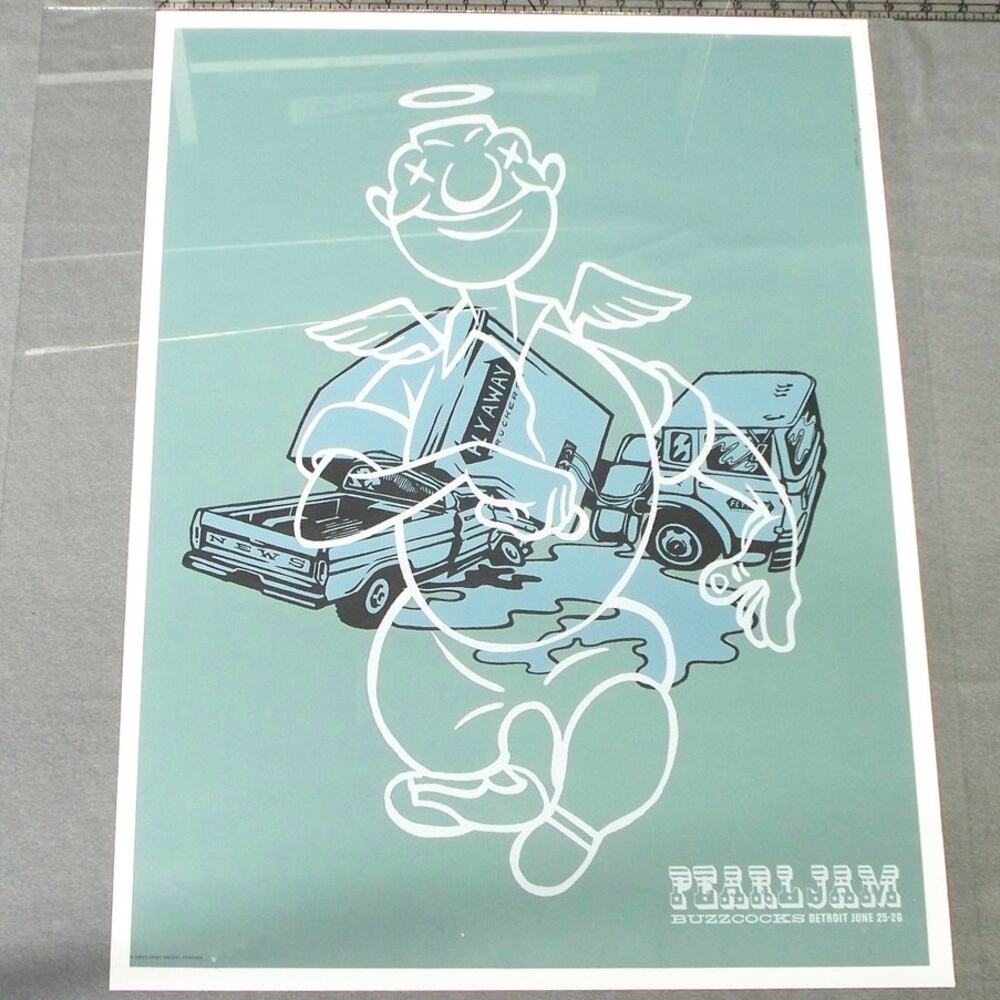 Pearl Jam 2003 Tour Poster Detroit MI 6/25-26 Buzzcocks DTE Energy Ctr Ames Bros